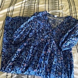 Old Navy Women's Floral-Print Fit & Flare 3/4-Sleeve Midi Dress